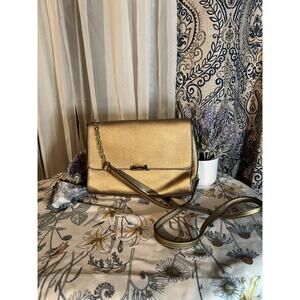 Chaps metallic gold crossbody with gold detailing